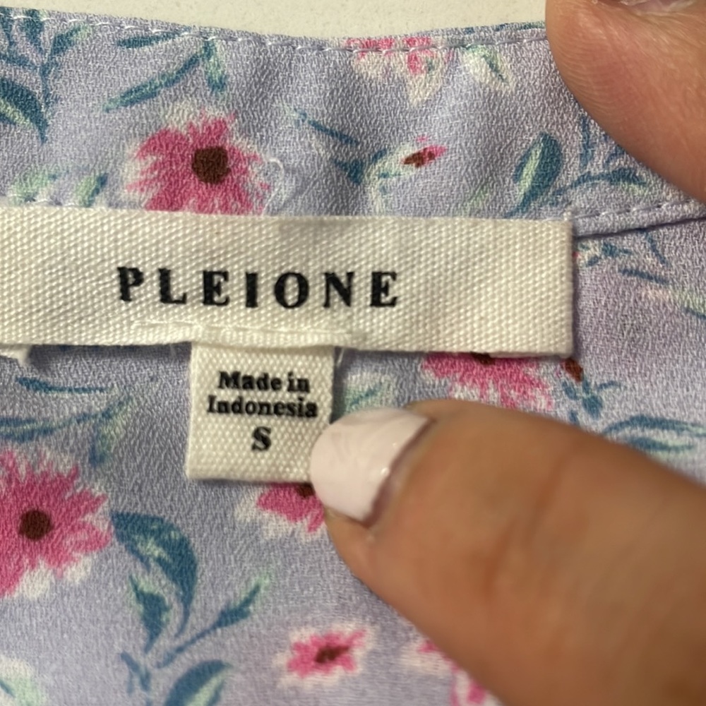 Pleione Notch Neck Floral Blouse Lilac - Picture 7 of 9